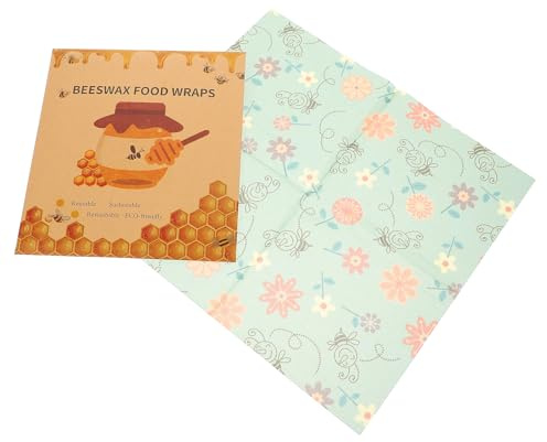 BESPORTBLE 3 Envoltorios de Cera de Abejas Reutilizables en Tela Encerada Tamaño Grande Mediano y Pequeño Color Púrpura Rojo para Envolver Alimentos Frescos y Conservar Frutas Verduras