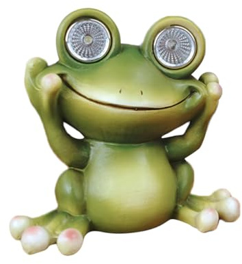 Housoutil Lampada Solare a Forma di Rana Portatile e Facile da Installare in Resina per Decorazione Giardino Adatta per Cortile e Decorazione della Casa