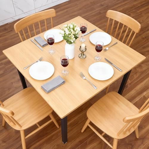Mingone Esstisch 100x100 Küchentisch Quadratisch Eiche-Optik