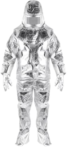 Dianzan Combinaison De Protection Intégrale Anti-radiations, Vêtements Ignifugés Résistants À Chaleur, Ensemble Complet Aluminisé avec Capuche, Bottes pour Pompiers