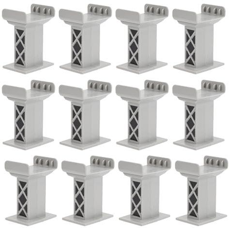 SOESFOUFU 15 Pezzi Supporti Ponte Treno in Plastica Multistrato per Binari Ferroviari Accessori Compatibili per Pista Giocattolo e Modellismo Ferroviario
