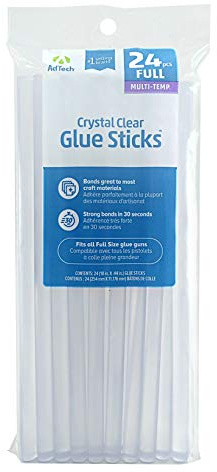 AdTech Hot Glue Sticks 10 Full Size, Clear, 24 Sticks