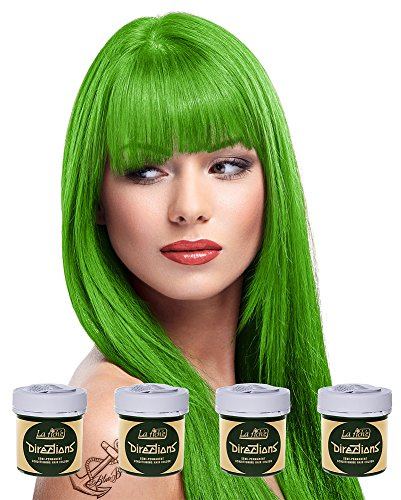 4 X La Riche Directions Semi-Permanent Hair Color 88ml Tubs - Spring Green
