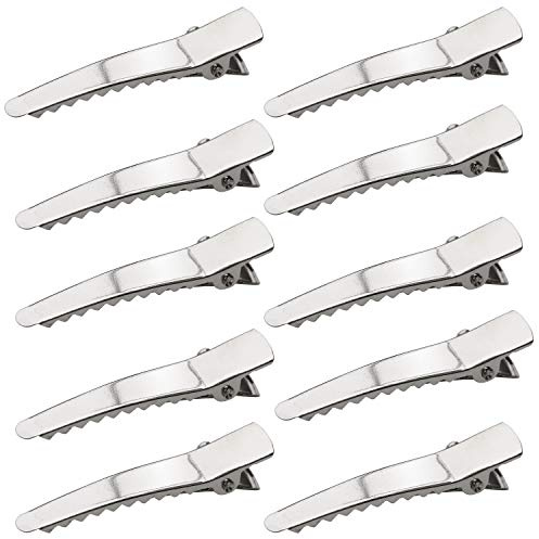 TRIXES Krokodilklämmor för hår x50-45 mm | Perfekta för hårrosetter, pyssel, DIY-håraccessoarer och salongsstyling - Stadiga metallklämmor