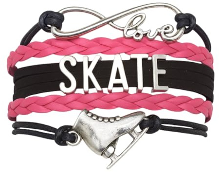 Sportybella Figure Skating Charm Bracelet - Ice Skating Jewelry - Pink