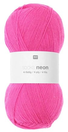 Rico Design Socks Neon Sockenwolle, 4 Fäden, 100 g