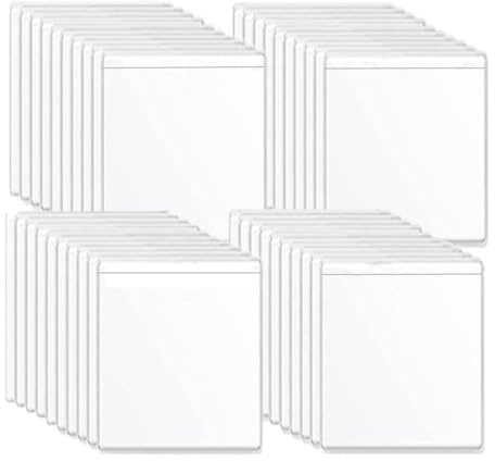 Pochettes Adhésive Transparente, 40 Pcs Porte-Étiquettes Autocollants, Visite Autocollantes en Plastique Transparent, auto pour stocker et protéger les cartes d'index, étiquettes pour dossiers
