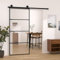 NITCA Schiebetür Komplettset Glas Glasschiebetür Schiebetüren mit Beschlag Schiebetürsystem Komplett-Set Glasschiebetüren Innen Für Eingangsbereich 90 x 205 cm ESG-Glas & Aluminium-2