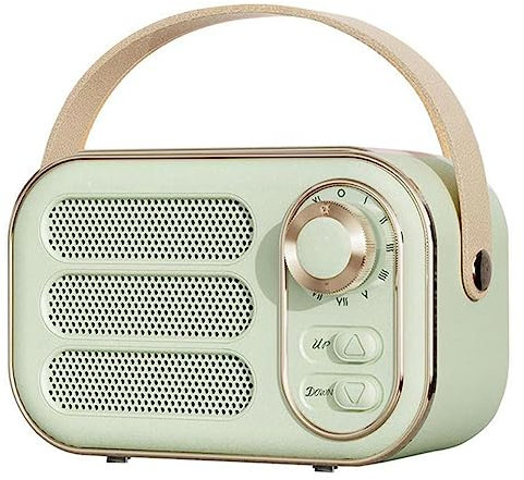 Knadgbft Altavoz Retro 360 Efecto EstéReo Bluetooth Mini Altavoz Vintage Radio DecoracióN del Hogar Caja de Sonido para Exteriores Verde