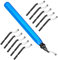 DIYLAND Ebavureur Outil D'ébavurage, Burr Remover Kit avec 10 BS1010 Lames de Rechange, Ebavurage Manuel 360 ° Rotatif Deburr pour l'impression 3D, Aluminium, Plastique, PVC, Cuivre et Acier Métal