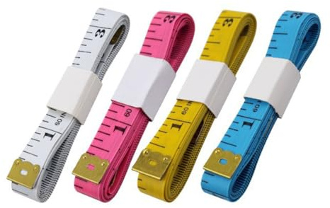 LAWALEISHE 4 PCS Double Sided Measuring Tape, Dual Scale Body Measuring Tape, Sewing/Tailors Tape,Flexible Leather Body Tape Measure for Tailors Weight Loss Waist Tape Measure Sewing,150cm