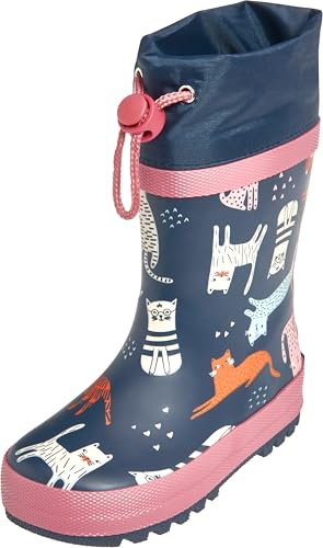 Playshoes Stivali da pioggia unisex per bambini, in gomma, Allover Gatti, 21 EU, Gatti Allover, 21 EU