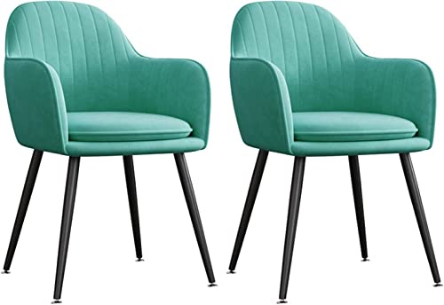 Uppsättning av 2 matstolar med stoppade fåtöljer i sammet för kök vardagsrum hörnbadkar modern ryggstöd design stilren loungesittplatser