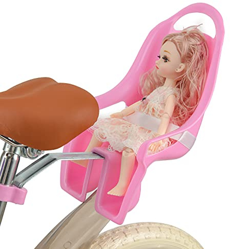 EIRONA Children's Bicycle Doll Seat with Sticker DIY for Girls, pink