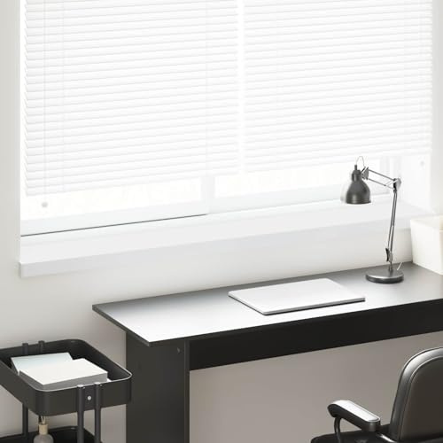 YunCangg Rebord de fenêtre blanc en PVC 140 x 20 x 4,5 cm, imperméable et facile à nettoyer, pour intérieur et extérieur, avec embouts latéraux, montage facile avec colle standard