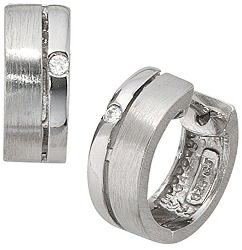 Jobo Damen-Creolen aus 925 Sterling Silber mit Zirkonia