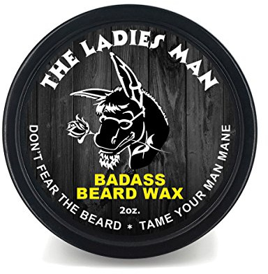 Badass Beard Care Beard Wax For Men - The Ladies Man, 2 oz - Softens Beard Hair, Leaves Your Beard Looking and Feeling More Dense