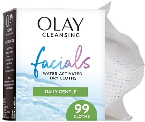 Daily Facials for Clean Sensitive Skin, Makeup Remover Wipes, Soap-Free and Fragrance-Free Cleanser Cloths, 33 Count (Pack of 3)