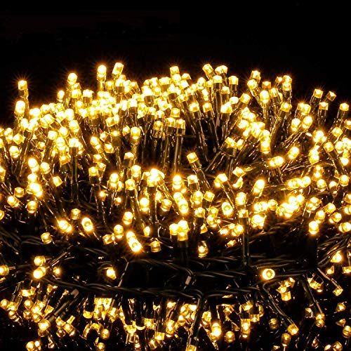 Avoalre 2000er LEDs Lichterkette 50M Weihnachtsbeleuchtung Außen mit EU Stecker 8 Modi Wasserdicht Cluster Lichterkette für Weihnachten Garten Party Geburtstag Hochzeit, Warmweiß Lichterkette