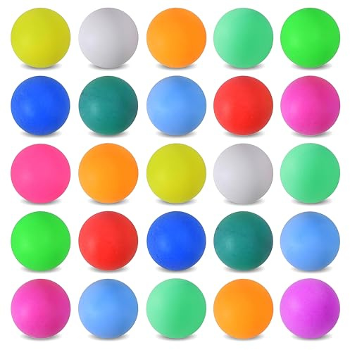 25 x Ping Pong Balls Table Tennis 40mm Mixed Colours with No Logos Ideal for Cat Dog Pet Toy School Crafts