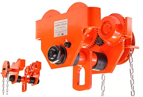 Pro-Lift-Werkzeuge Laufkatze 5000 kg Rollfahrwerk Öse in Gewindestange integriert Handfahrwerk Unterflansch 88 mm – 203 mm Flanschbreite Hallenkran Kettenzug 5t Plain Trolley