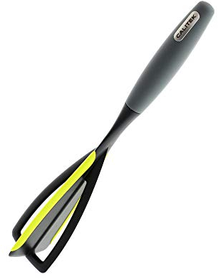 Calitek 3 in 1 Whisk Spatula Chopper Function, Egg Beater, Baking Tool, Kitchen Accessory Gadget, Nylon Head, Silicone Scraper Function (Green)