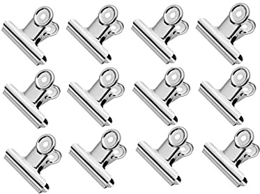 Fermacarte, Clip Multiuso in Metallo, Pinze Multiuso, Clip del Raccoglitore, Ufficio di Cancelleria Pinze, per Ufficio, Scuola e Famiglia (Moderno, 12 pz x 50mm)