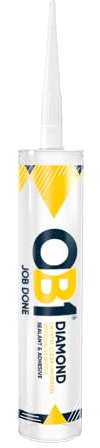 OB1 Diamond Crystal Clear Universal Sealant & Adhesive - Hybrid Technology - Excellent UV Resistance - Water Resistant - Weather Resistant - Interior & Exterior - 290ml