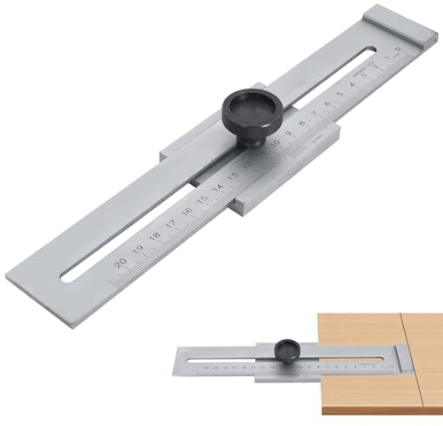 Colexy Präz.-Streichmaß 200mm Meßbereich Mattverchromt Gelaserte Skala mm-Teilung Anreißkante Markierungslehre Anreißwerkzeug Anreisslehre für präzises Markieren Abgrenzen von Marken Hilfslinien