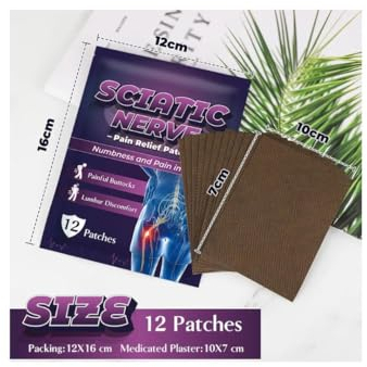 FMT Pansements Anti-Douleur ThermoRelief, Paquet de 12 pansements Chauffants pour douleurs du Nerf sciatique, du Dos, du Cou et des épaules