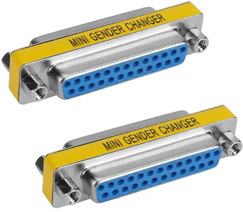 VISSQH 2 Pezzi DB25 Femmina a Femmina Accoppiatore Connettore,25 pin DB25 seriale adattatore per Gender Changer,trasferimento dati e connessione dispositivi