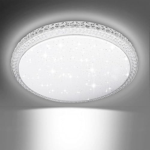 Hondony Bathroom Lights Ceiling, 24W 6500K Ceiling Lights, Cold White, Waterproof IP54, Small, Dome, Modern, Flush Ceiling Light for Kitchen, Bulkhead, Toilet, Porch, Bedroom
