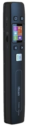 Scanner Portable iScan for Documents et Photos, 1050 DPI, Compatible WiFi Rechargeable, Format JPG/PDF(Black No WiFi 32g)