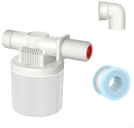 Dolvitrny Vanne à flotteur 4 points - Valve de contrôle automatique du niveau d'eau pour réservoir d'eau avec entrée latérale, nylon PA66 et acier inoxydable - N° (B)