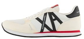 Armani Exchange Herren Rio Side Logo Sneaker, op. White + Black, 42 EU