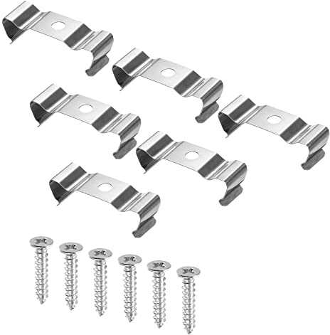 sourcing map T8 Clips Soporte de Tubo Led Luz, Accesorio Soporte Abrazaderas con Tornillos para LED Bombillas Techo Lámpara, Paquete de 10