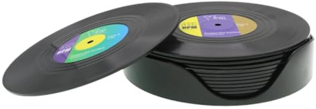 12 st/4 tum solid retro CD-skiva glasunderlägg; anti-skållning halkfri kopp matta dyna för hem/bar kaffe te dryck ölmugg vinglasflaska isolering och skydda möbelbord