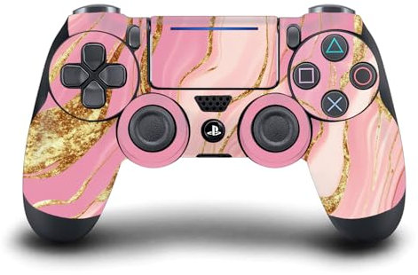 Head Case Designs Rosa Und Gold Marmor Vinyl Haut Gaming Aufkleber Abziehbild Abdeckung kompatibel mit Sony PlayStation 4 PS4 DualShock 4 Controller