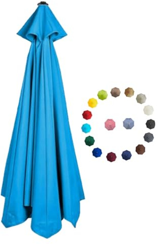 Replacement Parasol Canopy 2.0/2.3/2.7/3.0m Patio Umbrella Replacement Canopy 6 Arms/8 Arms Canopy Replacement Cover for Garden Market Beach Umbrella ( Color : Light blue , Size : 2.0m/6.5FT-6Ribs )