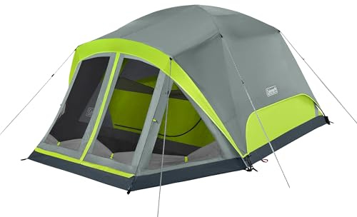 Coleman Skydome Tent with Screen Room & 5-Minute Setup, Weatherproof 4/6/8 Person Tent with Screened Porch, Included Rainfly & Carry Bag, Made of PFAS-Free Materials