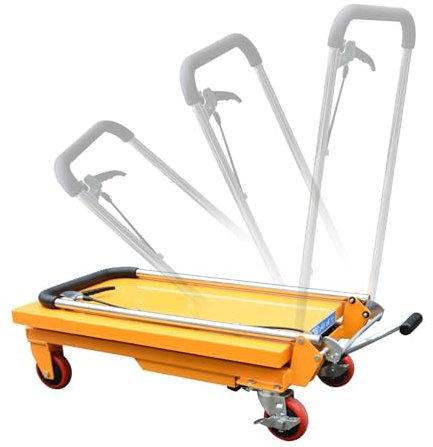 Carrello elevatore idraulico di tipo di forbice,ascensore della motocicletta con 4 ruote, carrello elevatore idraulico a due forbici di capacità 200kg for le fabbriche,i magazzini ed i supermercati