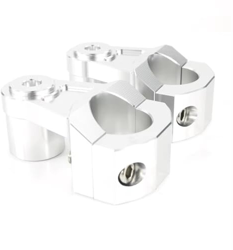 Torretas Manillar Moto Para VTX1300 2010 2011 2012 2013 32mm Manillar De Motocicleta Elevador Barra Elevadores De Manillar Abrazadera De Montaje Montaje Manillar Motocicleta Elevador Abrazadera(Silver