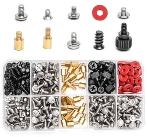 APOMOONS 380 Piezas Kit de Tornillos de Ordenador, Tornillos Espaciadores #6-32 Macho A M3 Hembra para Disco Duro, Caja, Placa Base PC, Ventilador, CD-ROM