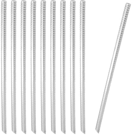 LEXININ 10 PCS 15 Inch Straight Rebar Stakes, 380mm Long Ground Steel Anchors Stakes for Garden Plant Support, Concrete, Timber