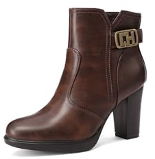 QUEEN HELENA Tronchetti con Tacco Alto Stivaletti Donna X33-105 (Marrone, Taglia unica, Sistema Taglie Calzature EU, Adulto, Donna, Numero, Media, 41)