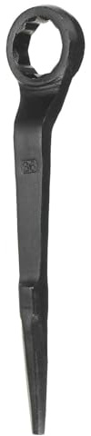 HARFINGTON Single Head Box Wrench 36mm 45# Steel Blackening Metric Striking Wrench Offset Single Head Box End Ring Type Impact Hand Spanner with Pointed Tail for Repair Maintenance, Black