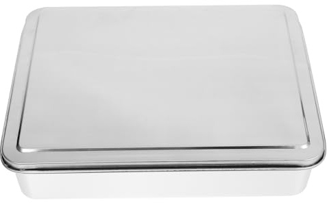 Toyvian Teglia da Forno in Acciaio 28X22X6 CM con Coperchio Stampo per Dolci da Forno Profondo Teglia Riutilizzabile per Torte Biscotti e Dessert Adatta per Uso Domestico e