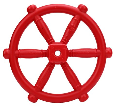 ZASCHMOY Jouet de Volant de Bateau Pirate pour Cabane dans Les Arbres en Plein Air-Jaune et Accessoire de Terrain de Jeu Facile à Installer pour Les Enfants (Rouge)