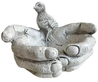 Weatherproof Hand Shaped Bird Feeding Station Resin Garden Habitat for Wildlife Protections Wooden Butterfly Feeder House
