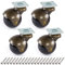 Skelang 4 Pcs Ball Castor Wheel, Plate Castor 50mm, Antique Plate Swivel Caster for Furniture, Chair, Coffee Table, Sofa, Load Capacity 30kg Per Castor